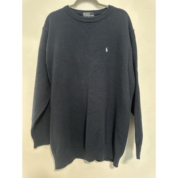 204. Men's Ralph Lauren Polo Shirt Size X-Large Solid Blue With Logo - Picture 5 of 7